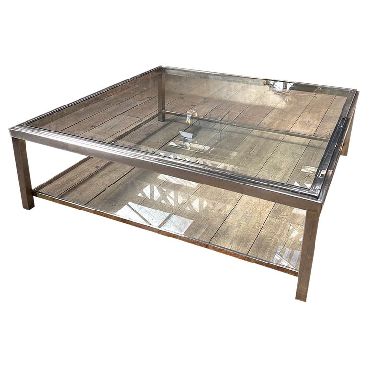 Romeo Rega square chrome coffee table