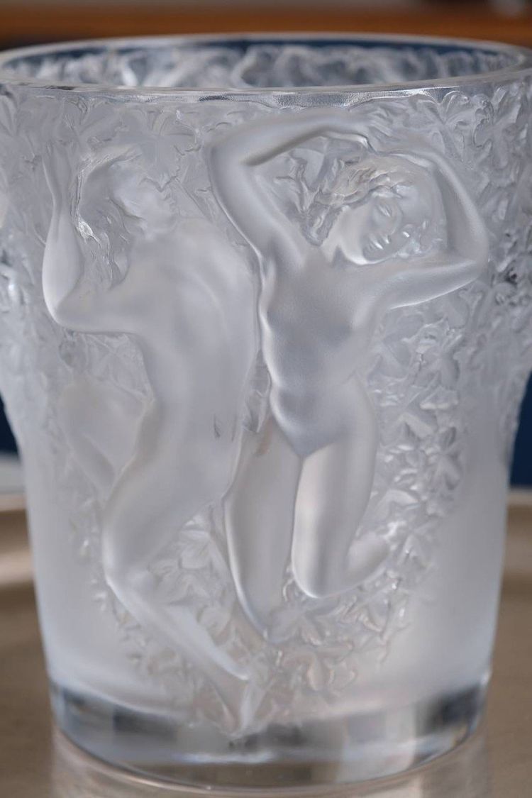 Lalique Crystal Champagne Bucket “Ganymede” Vase, 20th Century