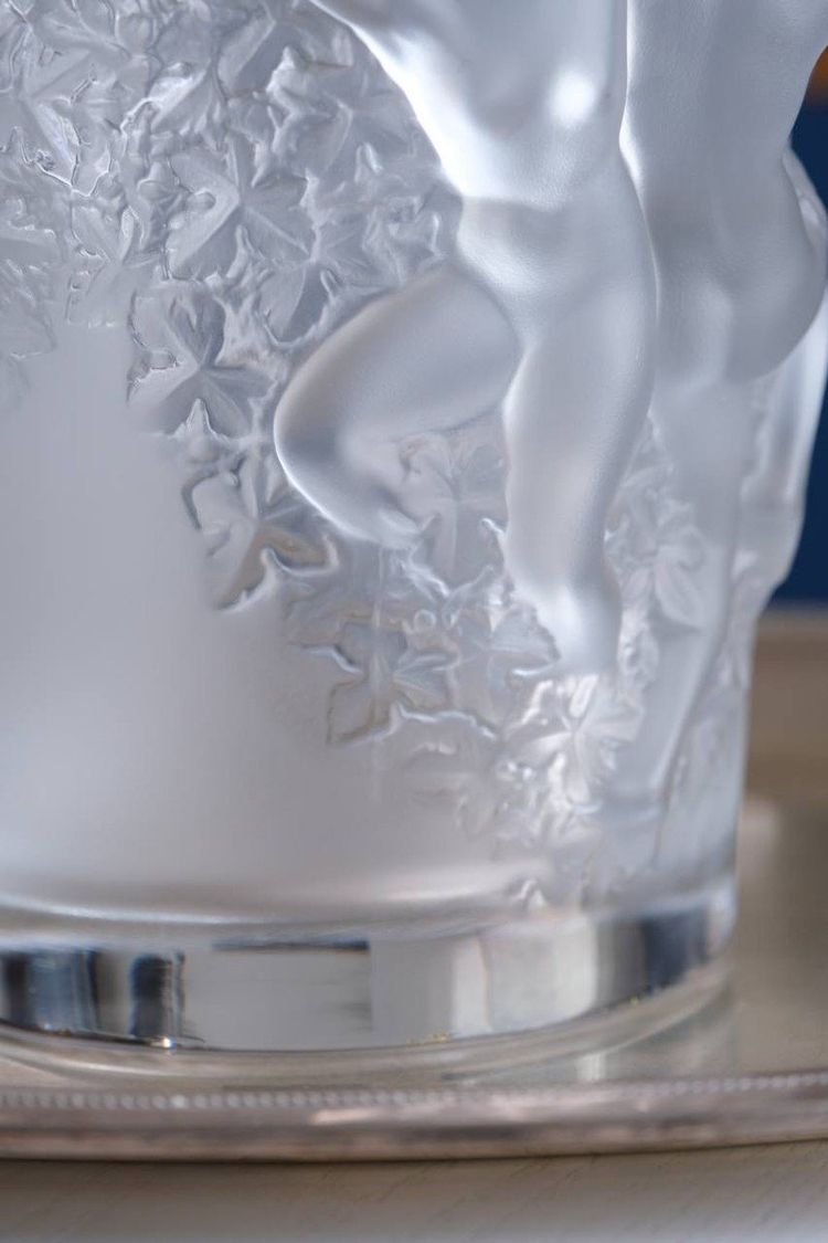 Lalique Crystal Champagne Bucket “Ganymede” Vase, 20th Century