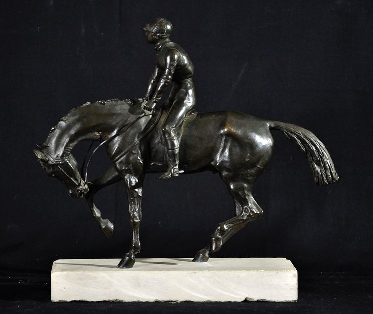 Bronze Jockey à cheval attribué à Isidore Jules Bonheur circa 1880