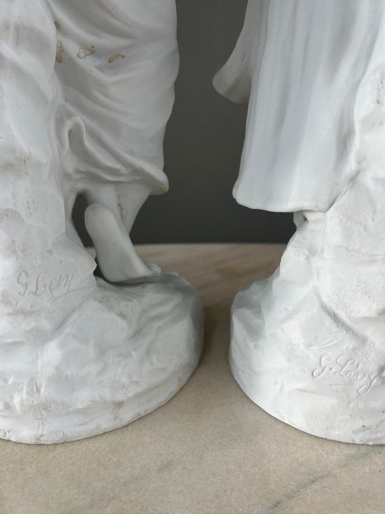 Paire De Sculptures En Biscuit, Signées G. Lévy (1820-1899), XIXe Siècle