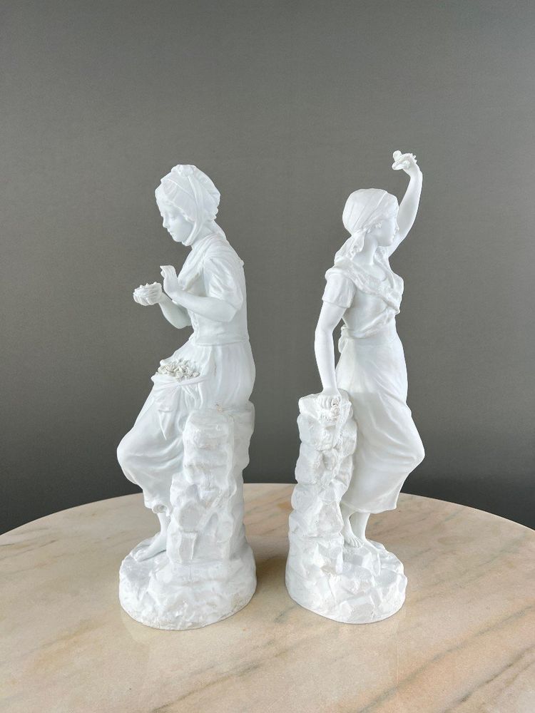 Paire De Sculptures En Biscuit, Signées G. Lévy (1820-1899), XIXe Siècle