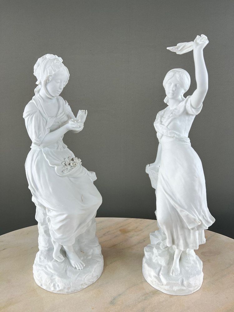 Paire De Sculptures En Biscuit, Signées G. Lévy (1820-1899), XIXe Siècle