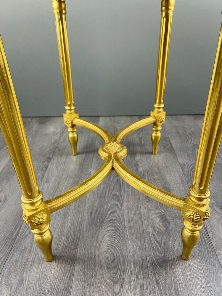 Table Guéridon En Bois Doré, Style Louis XVI, XIXe Siècle
