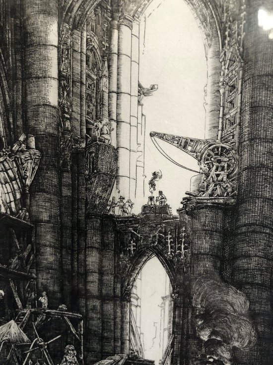 Etching with the Burin Bâtir Numbered, Dated 1989 and Signed Philippe Mohlitz (1941 - 2019)