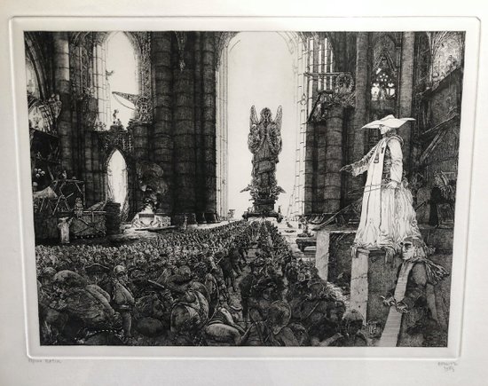 Etching with the Burin Bâtir Numbered, Dated 1989 and Signed Philippe Mohlitz (1941 - 2019)