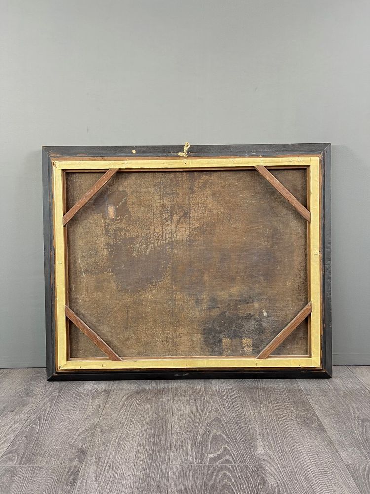 Dipinto ad olio su tela, scena di genere, scuola fiamminga, XVIII secolo