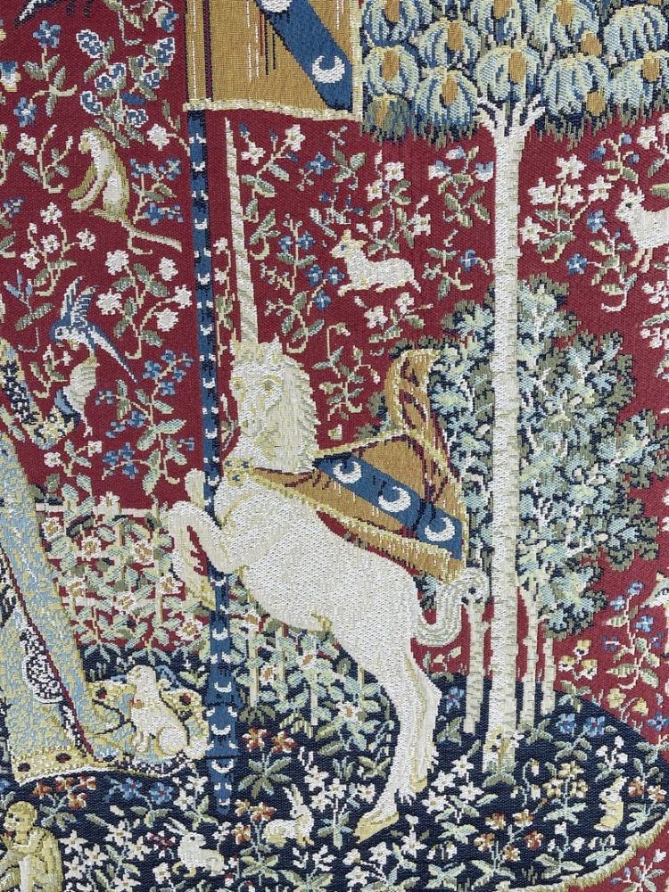 Tapestry "The Lady and the Unicorn" Medieval Style, 20th Century