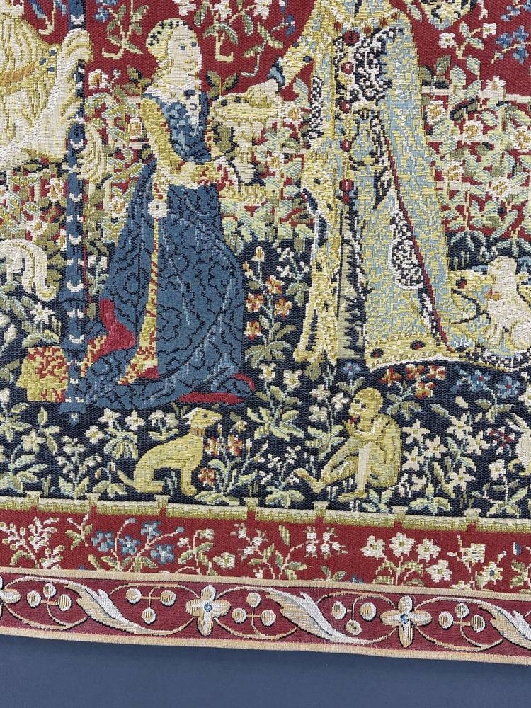 Tapestry "The Lady and the Unicorn" Medieval Style, 20th Century