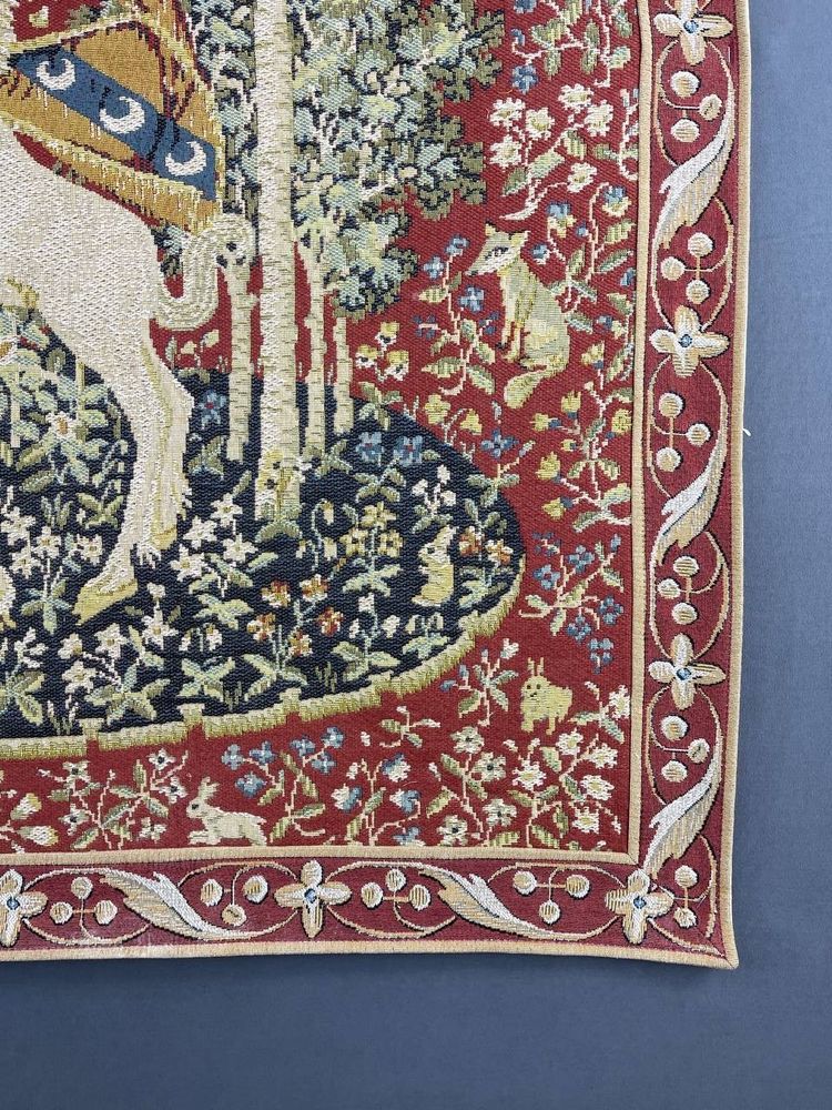 Tapestry "The Lady and the Unicorn" Medieval Style, 20th Century