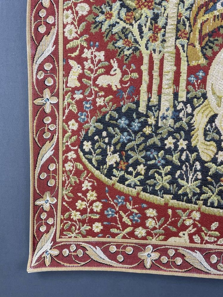 Tapestry "The Lady and the Unicorn" Medieval Style, 20th Century