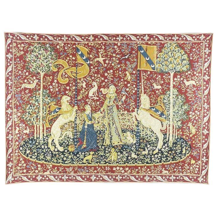 Tapestry "The Lady and the Unicorn" Medieval Style, 20th Century