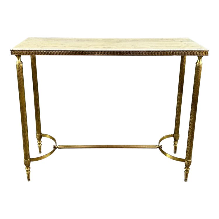 20th Century Gilt Brass and Marble Console Table