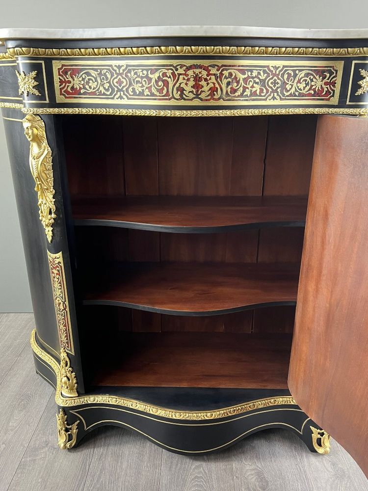 Paar Boulle-Möbelschränke mit Intarsienarbeit, Epoche Napoleon III