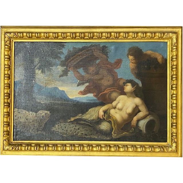 Pair of mythological scenes "The Procession of BACCHUS" - Circle of Domenico PIOLA (1627-1703)