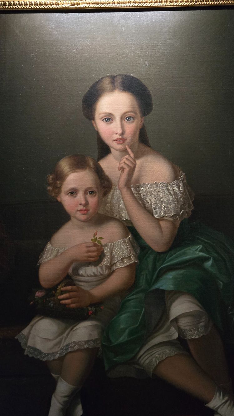 Large Portrait of Children, Oil on Canvas, Napoleon III period.