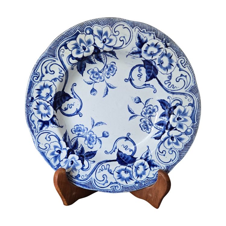 Creil Et Montereau - 12 Flora Model Soup Plates