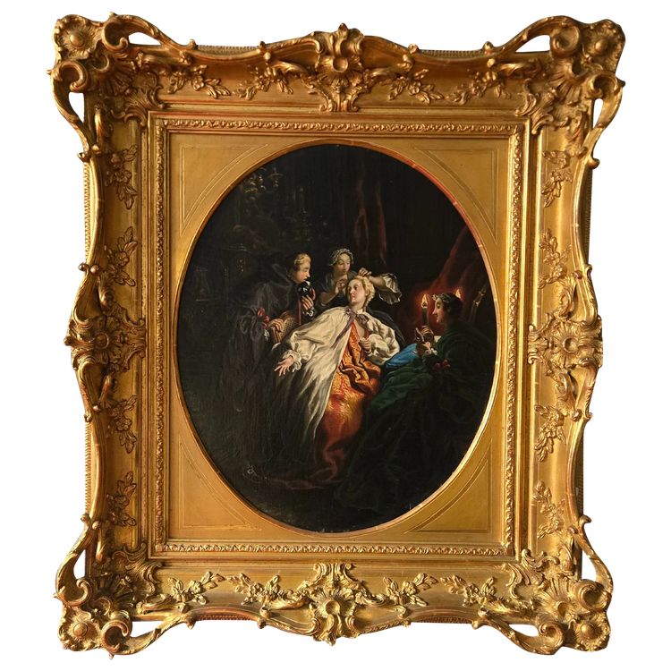 “Before the Ball”, Oil on canvas by a follower of J.f. De Troy.