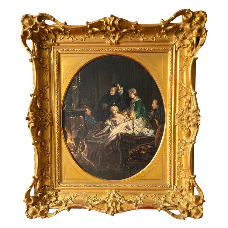 “After the Ball”, Oil on canvas by a follower of J.f. De Troy.