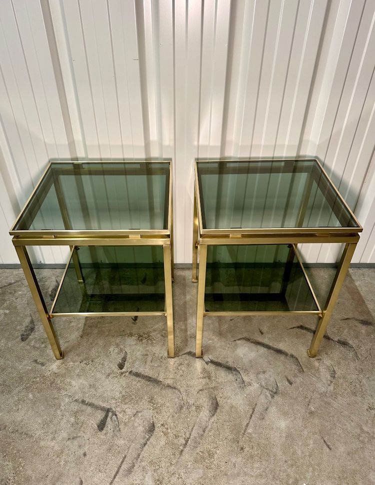 Pair of Guy LEFÈVRE side tables, 1970s
