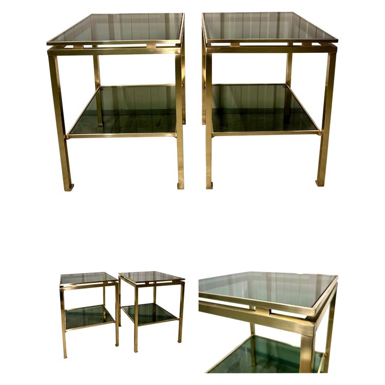 Pair of Guy LEFÈVRE side tables, 1970s