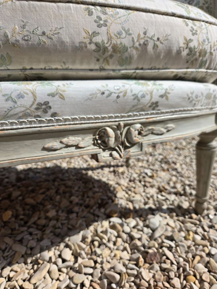 Louis XVI Period Sofa, Ottoman