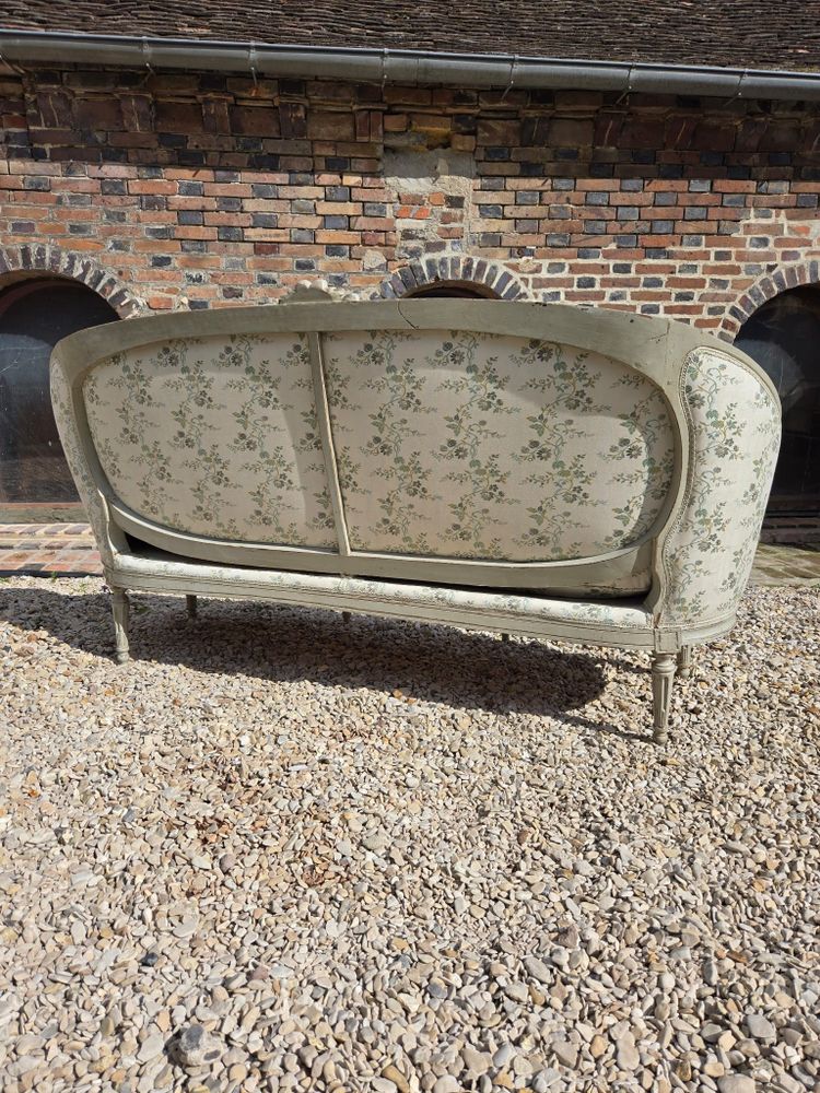 Louis XVI Period Sofa, Ottoman
