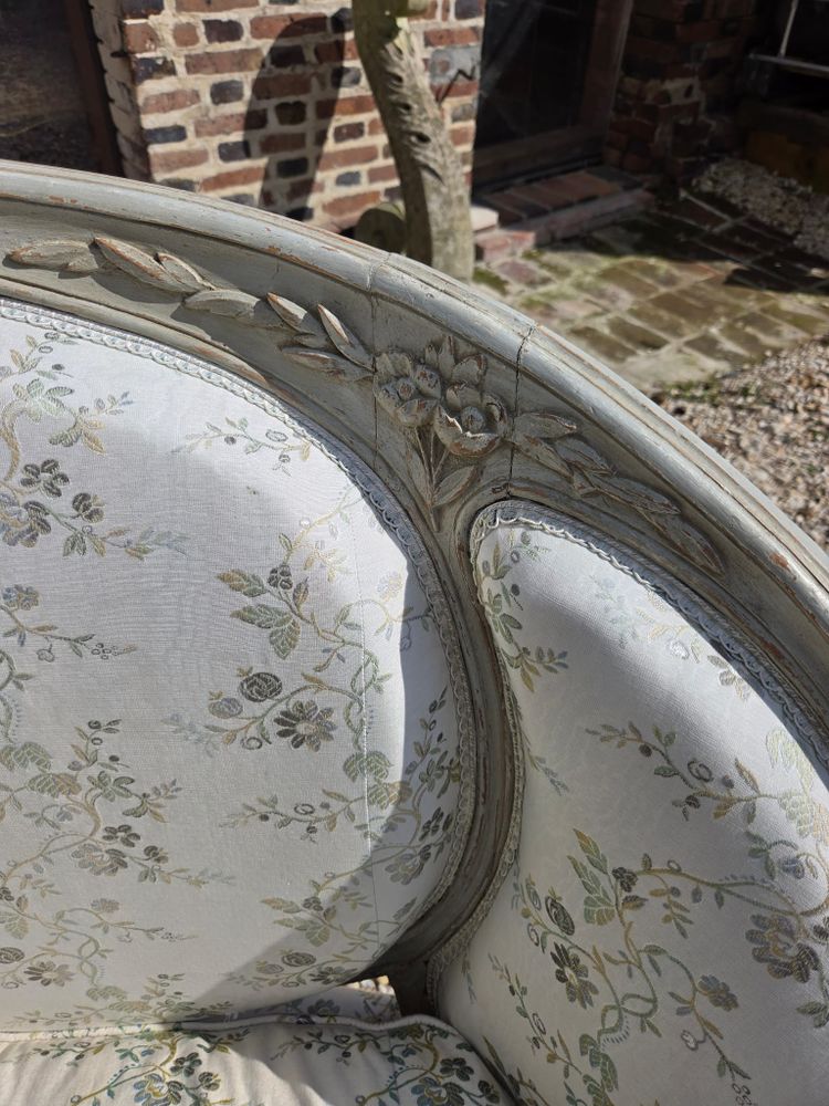 Louis XVI Period Sofa, Ottoman