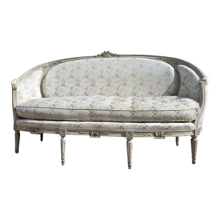 Louis XVI Period Sofa, Ottoman
