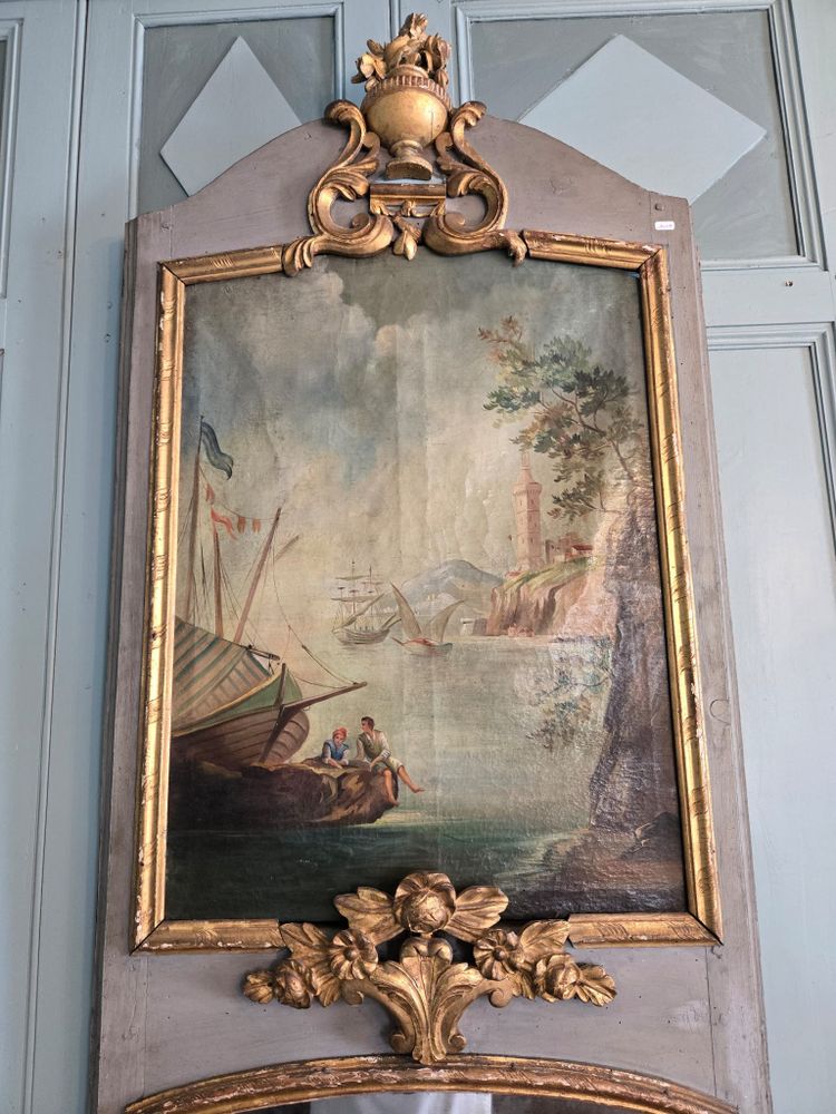 Trumeau with seaside painting, 18th century.