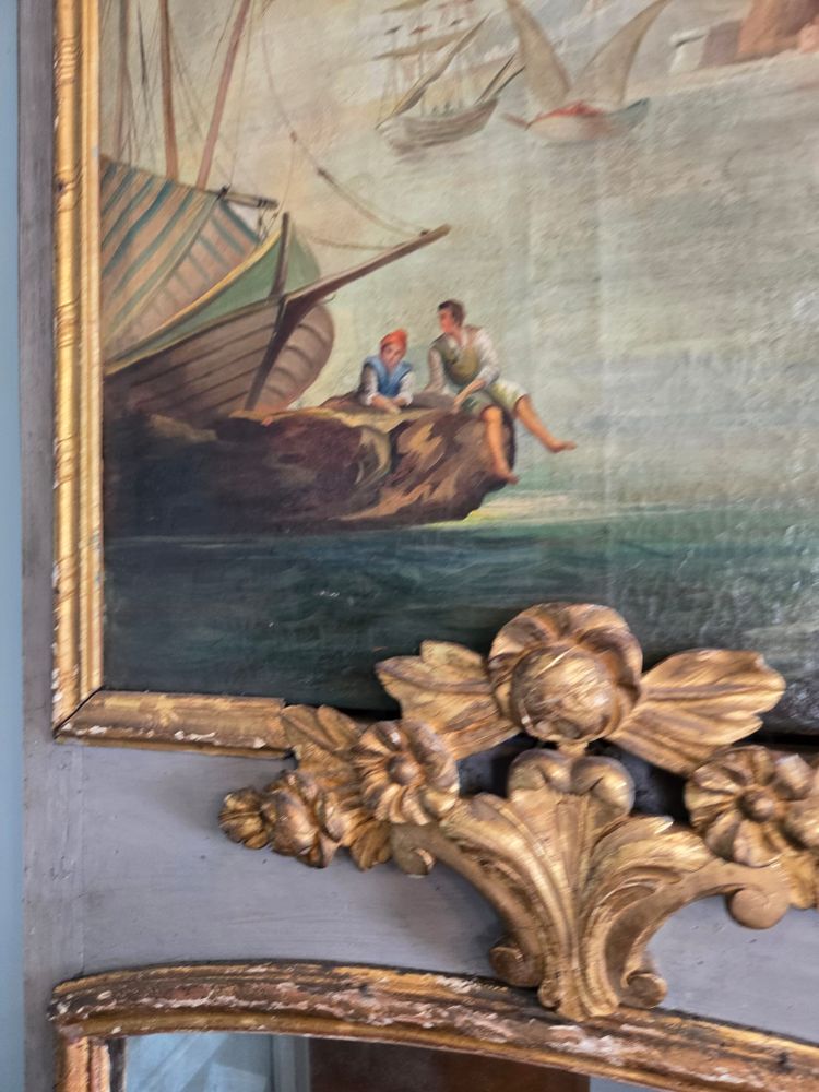 Trumeau with seaside painting, 18th century.