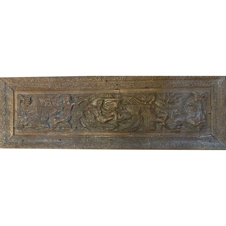 Alta Epoque - Pannello frontale di cassapanca in rovere intagliato - "Diane de Poitiers" - 