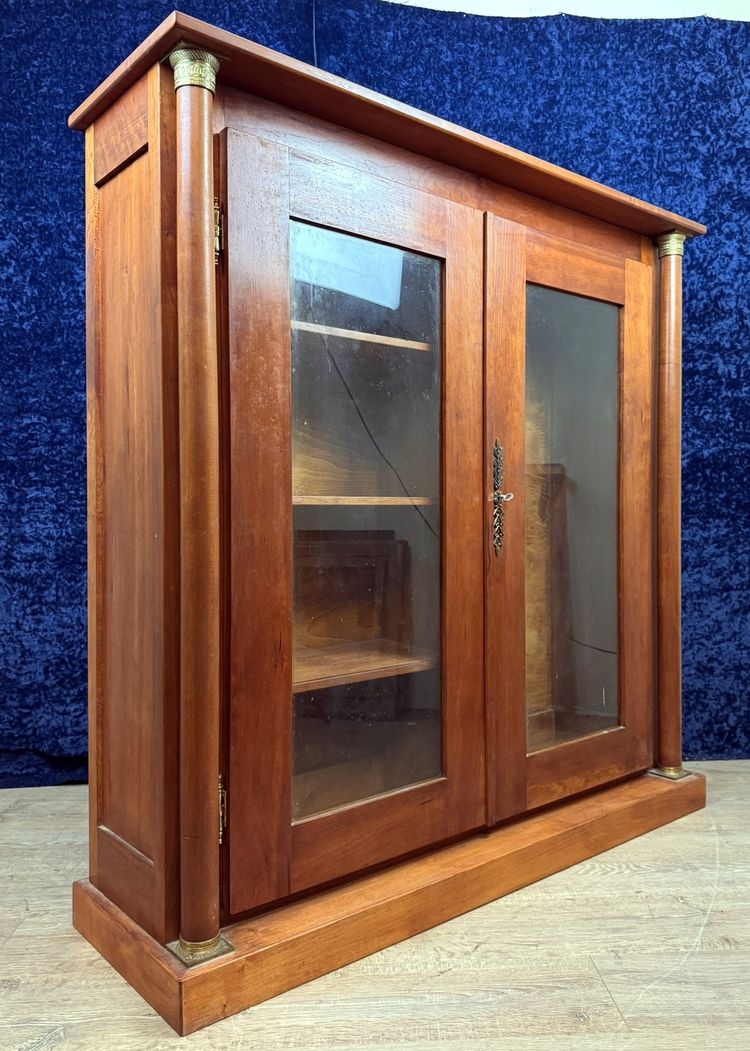 Nice Empire style gun cabinet in cherry wood circa 1900