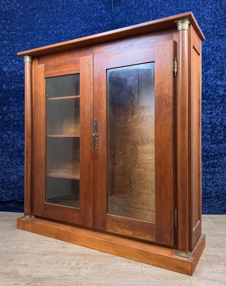 Nice Empire style gun cabinet in cherry wood circa 1900