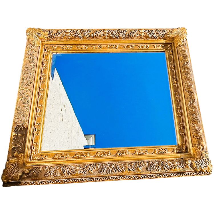Wooden and gilded stucco bevelled mirror in the Louis XIV Regency style, early 20th century
