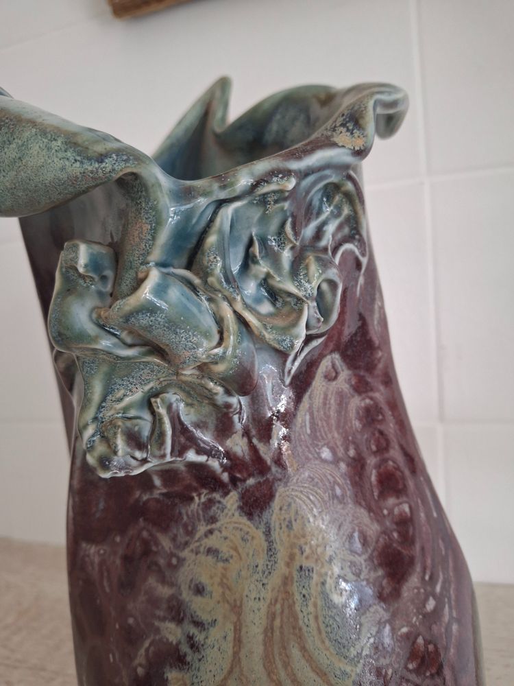 VALLAURIS ceramic vase signed D.PRIOTON