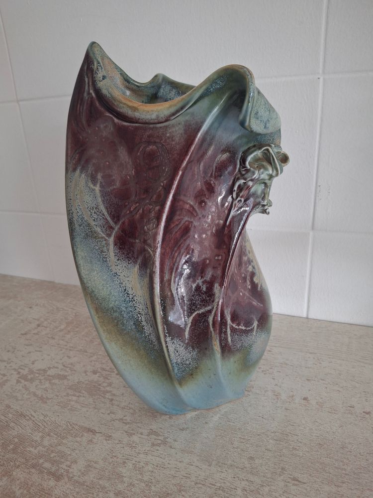VALLAURIS ceramic vase signed D.PRIOTON