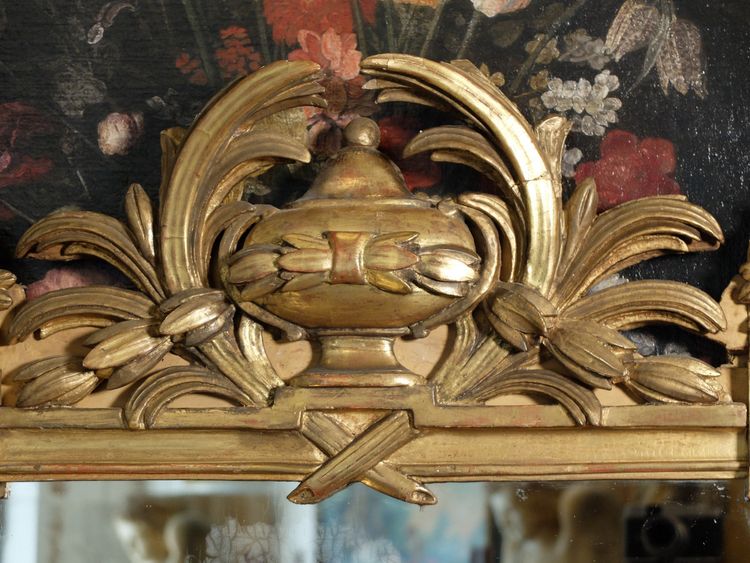 Louis XVI gilded wood mirror
