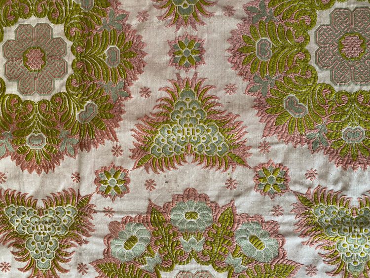 Reversible silk table rug - 19th century