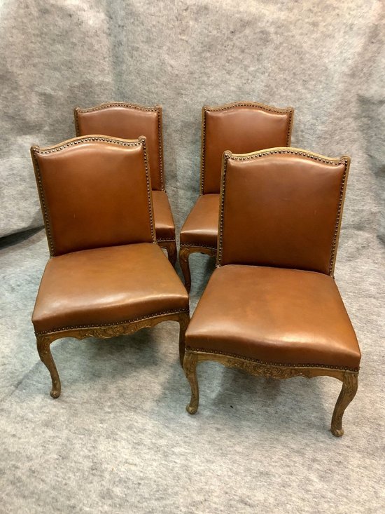 Suite di quattro (4) sedie Regency con il timbro di Nicolas Longe, XVIII secolo