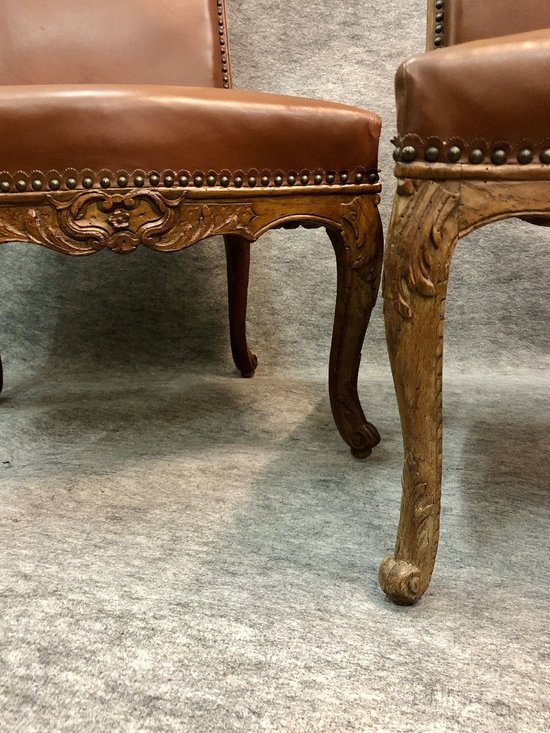 Suite di quattro (4) sedie Regency con il timbro di Nicolas Longe, XVIII secolo