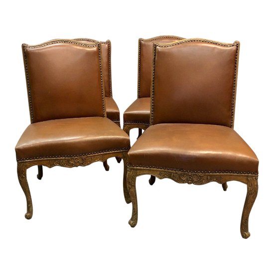 Suite Of Four (4) Regency Chairs Stamped Nicolas Longe, 18th Century