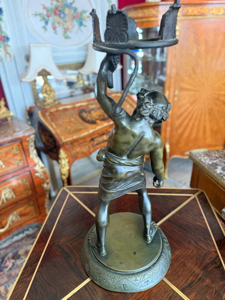 BRONZO IL SATIRO SILENE SEGNO DUCHEMIN