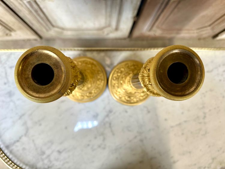 Coppia di candelieri in bronzo Periodo di restauro