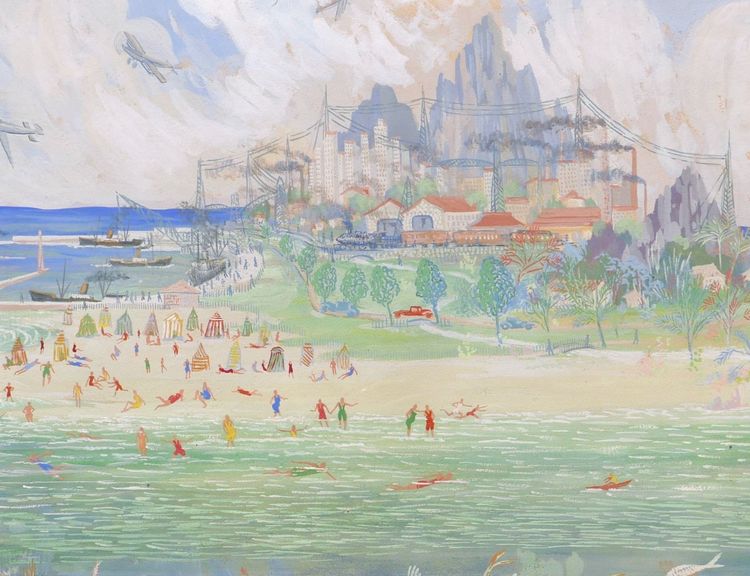 Alexis KALAEFF,  L'île (Composition surréaliste)