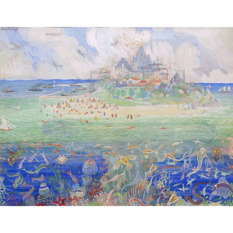 Alexis KALAEFF,  L'île (Composition surréaliste)