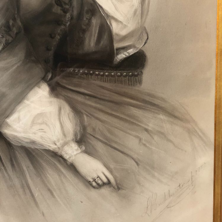 L. Buchheister, portrait de jeune femme, 1857
