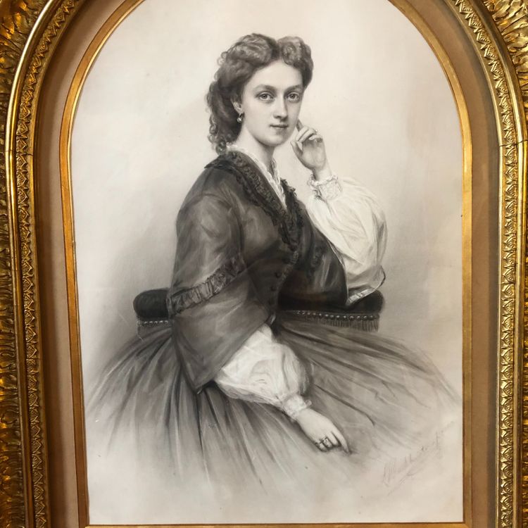 L. Buchheister, portrait de jeune femme, 1857