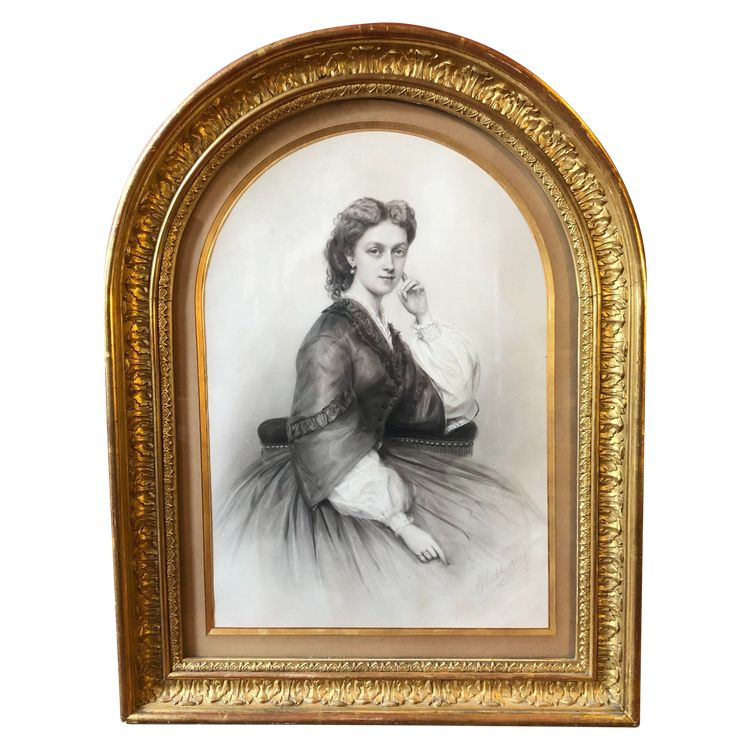 L. Buchheister, portrait de jeune femme, 1857