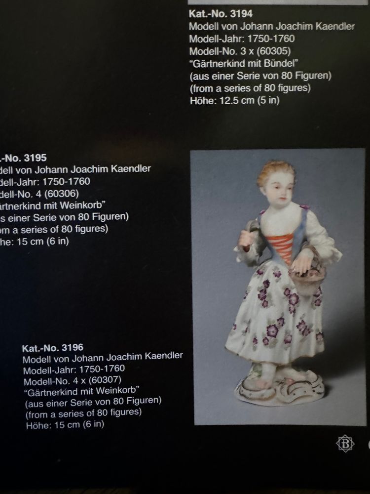 Meissen - Figurine En Porcelaine Enfant jardinier avec panier à vin